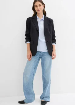 Mujer bonprix bonprix Vaqueros con pierna ancha, talle alto y largo completo