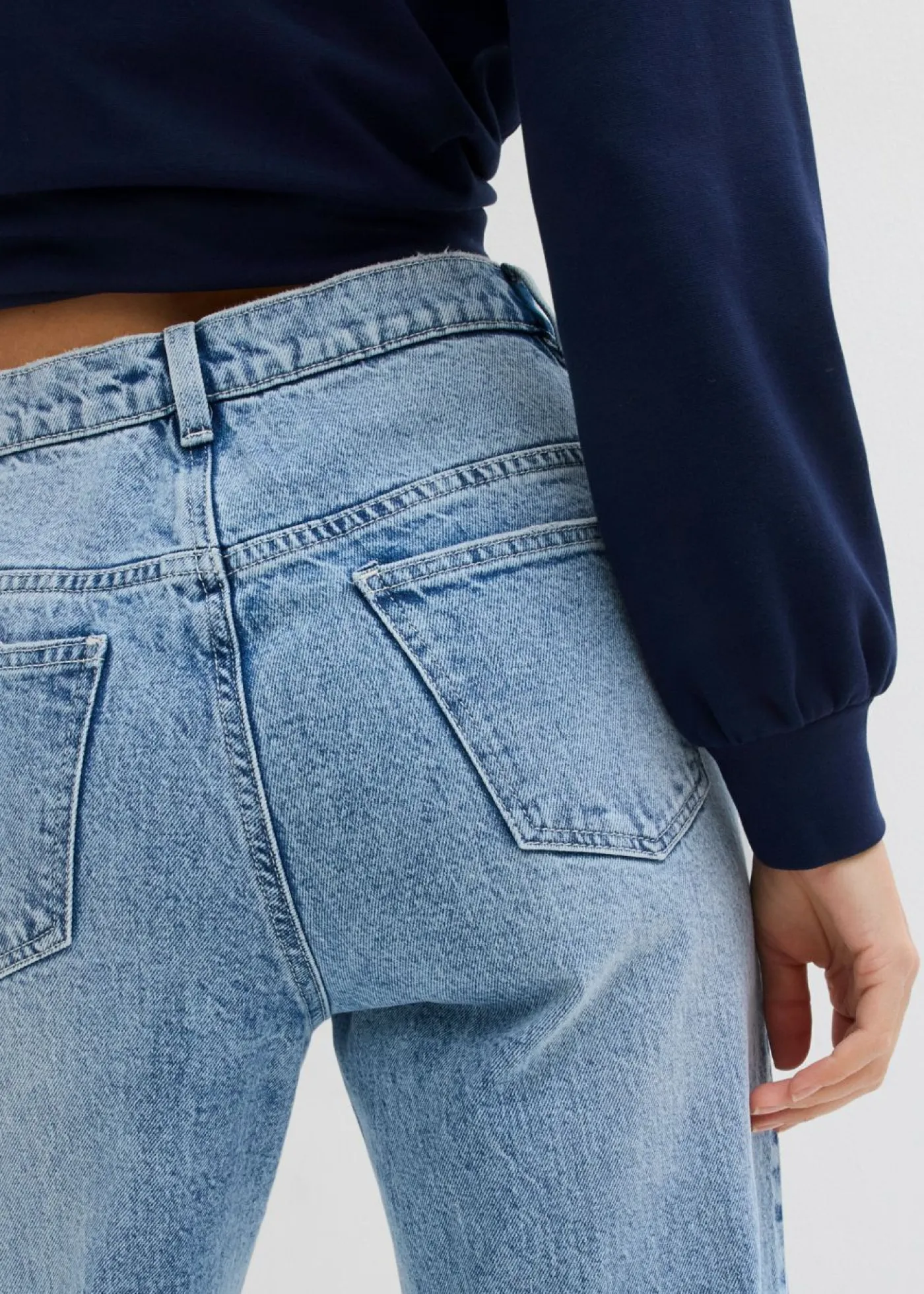 Mujer bonprix bonprix Vaqueros con pierna ancha, talle alto y largo completo