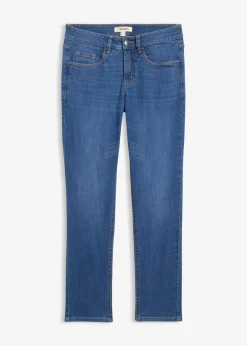 bonprix bonprix Vaqueros>Vaqueros de algodón orgánico con corte slim y talle medio Azul piedra usado