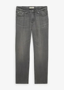 bonprix bonprix Vaqueros>Vaqueros de algodón puro con corte regular, cinturilla cómoda y diseño recto denim gris