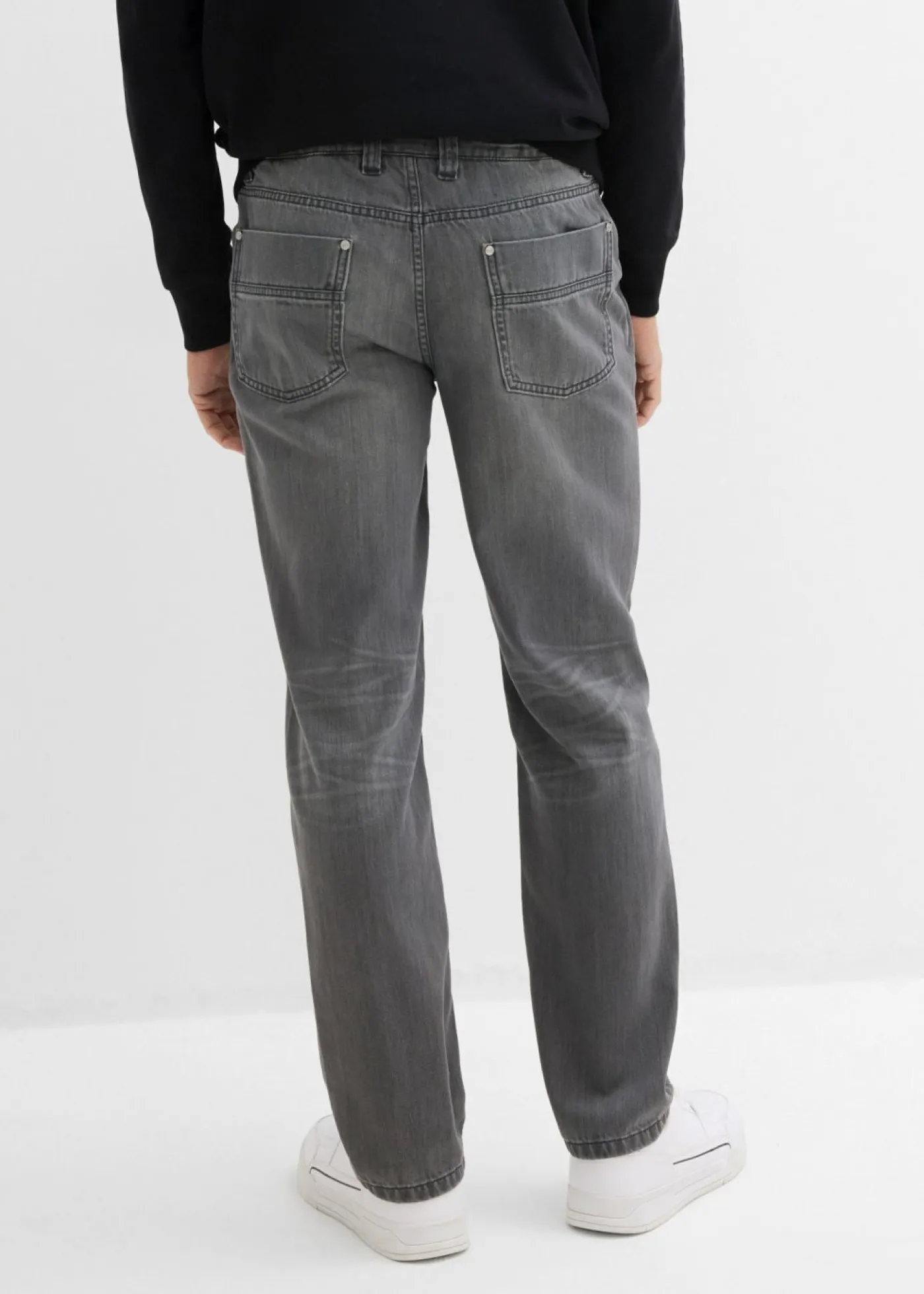 bonprix bonprix Vaqueros>Vaqueros de algodón puro con corte regular, cinturilla cómoda y diseño recto denim gris