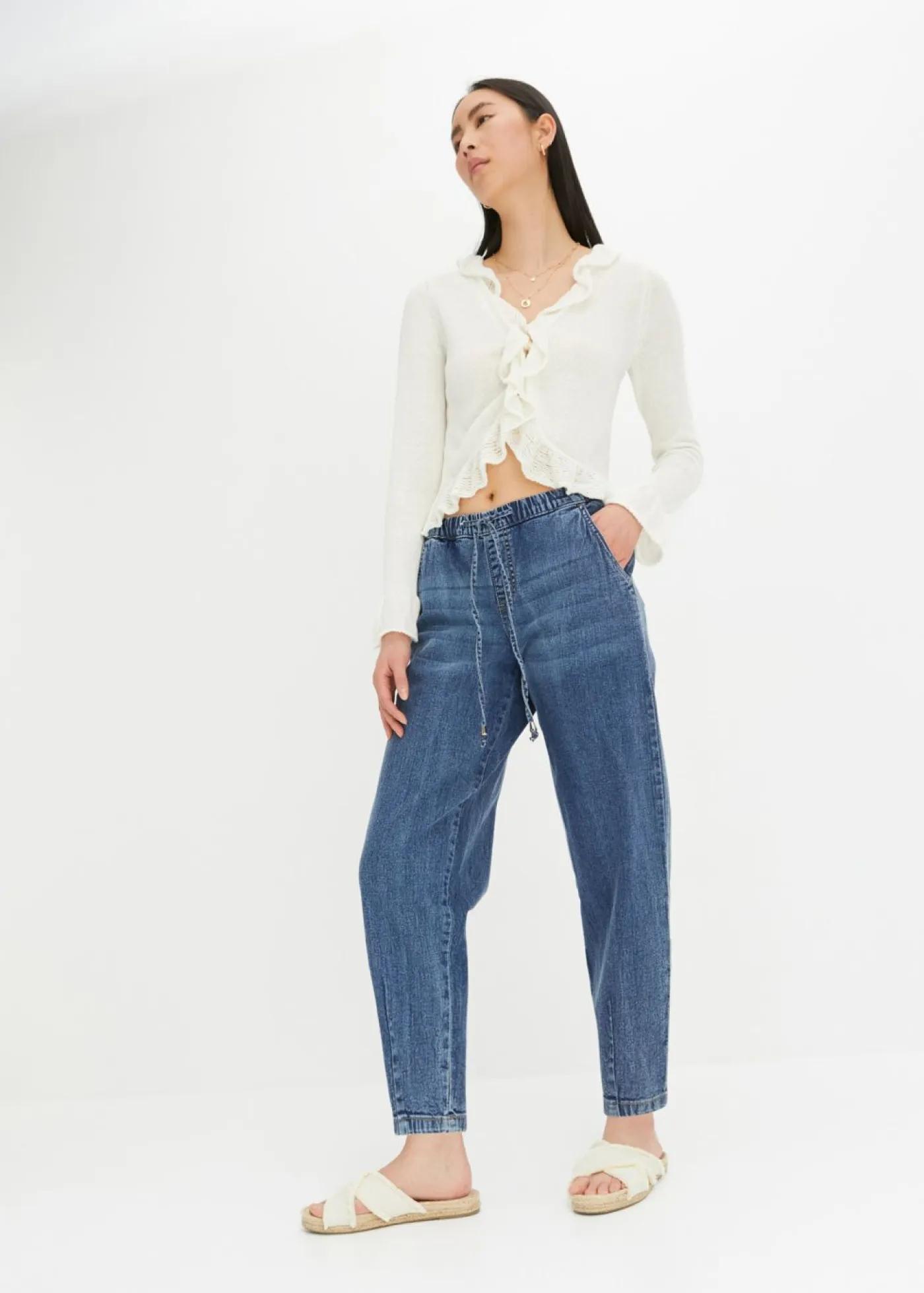 Mujer bonprix bonprix Vaqueros de corte barrel, mid waist, cintura cómoda
