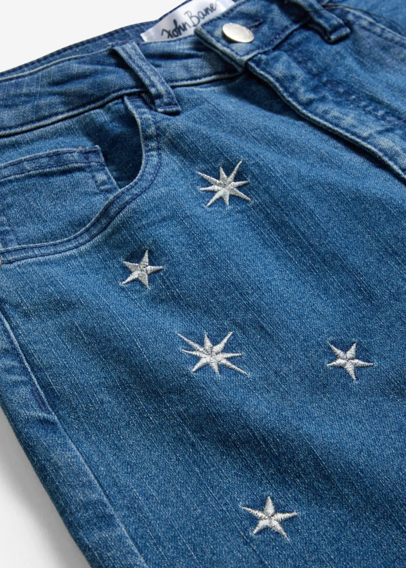 bonprix bonprix Ropa 9 A 16 Años·Jeans>Vaqueros de niña con bordado, wide leg Denim