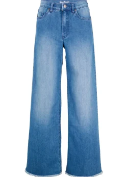 bonprix bonprix Vaqueros>Vaqueros de pernera ancha, high waist Azul piedra usado