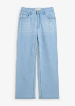 bonprix bonprix Ropa 9 A 16 Años·Jeans>Vaqueros de pernera ancha, mid waist Denim claro