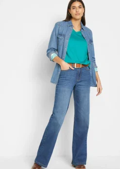 Mujer bonprix bonprix Vaqueros de pernera ancha, high waist, de algodón orgánico