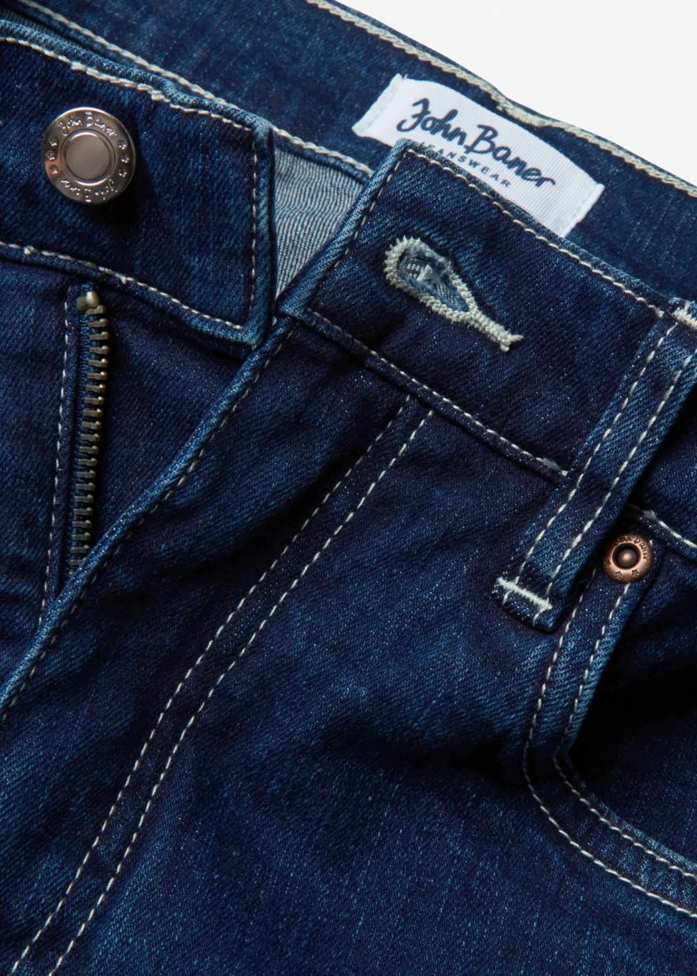 bonprix bonprix Vaqueros|Tallas Pequeñas>Vaqueros de pernera ancha, high waist, de algodón orgánico denim intenso