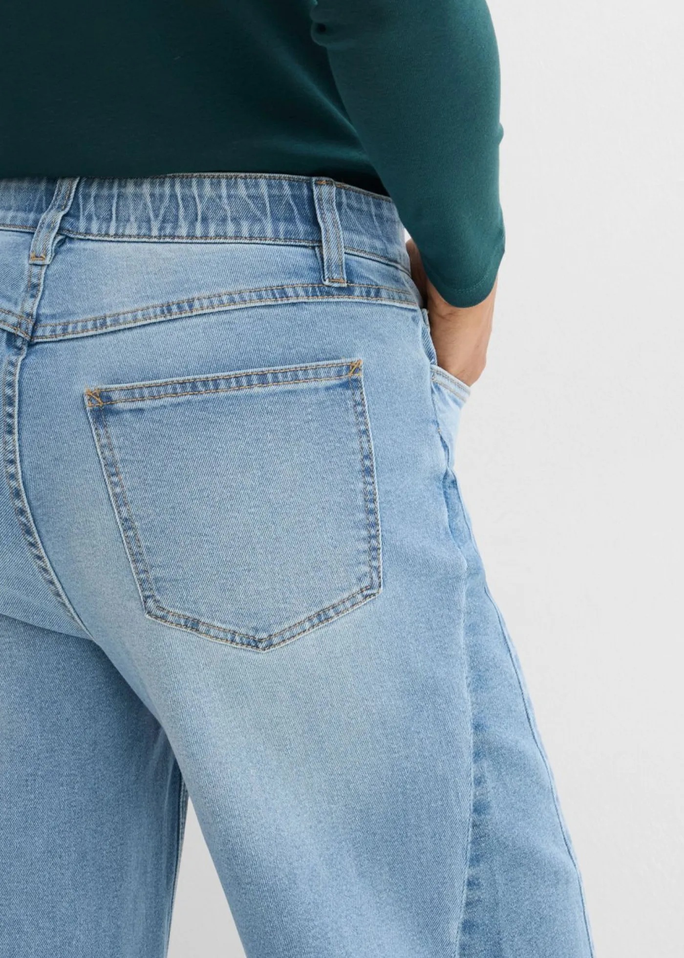 bonprix bonprix Tallas Pequeñas|Novedades>Vaqueros de pernera ancha, mid waist azul hielo denim usado
