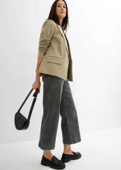 Mujer bonprix bonprix Vaqueros de pernera ancha, high waist, cropped