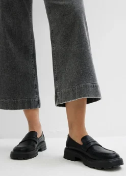 Mujer bonprix bonprix Vaqueros de pernera ancha, high waist, cropped