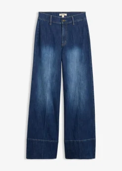 bonprix bonprix Vaqueros>Vaqueros de pernera ancha, high waist azul oscuro denim usado