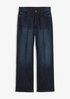 bonprix bonprix Ropa 9 A 16 Años·Jeans>Vaqueros de pernera ancha, mid waist denim oscuro