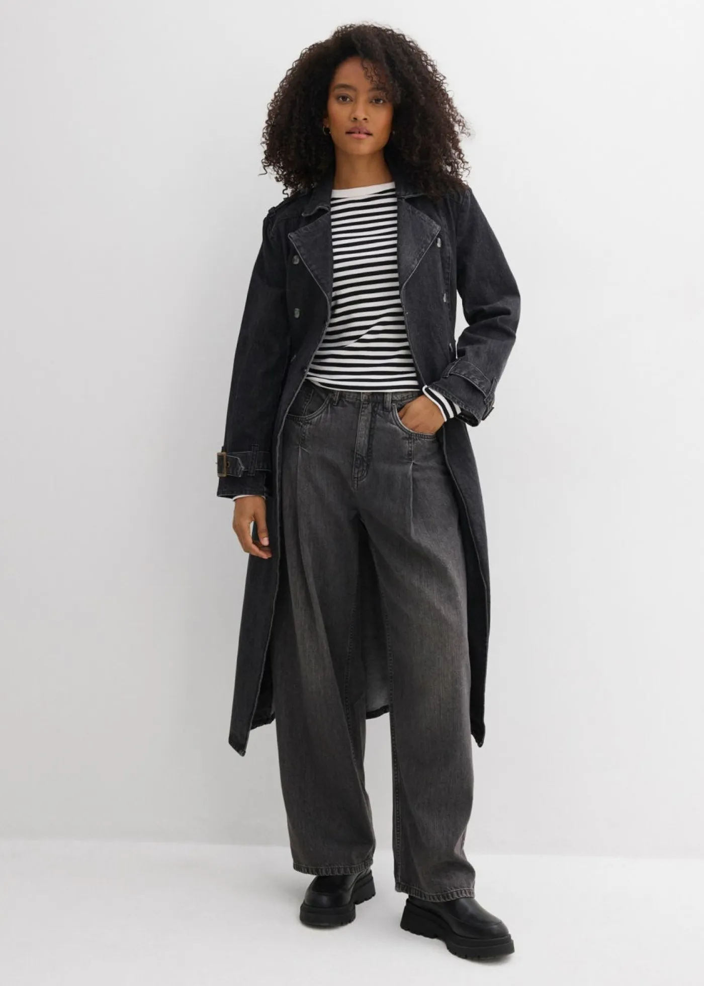 Mujer bonprix bonprix Vaqueros de pernera ancha, high waist