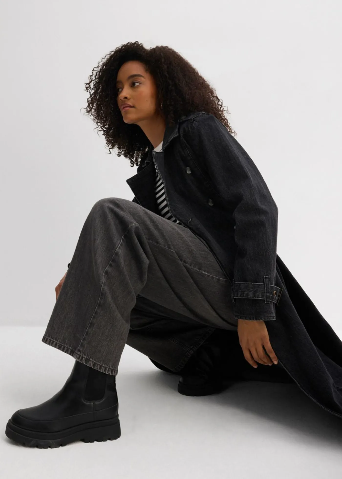 Mujer bonprix bonprix Vaqueros de pernera ancha, high waist