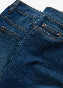 bonprix bonprix Tallas Pequeñas>Vaqueros de pernera ancha, mid waist, elástico Azul piedra