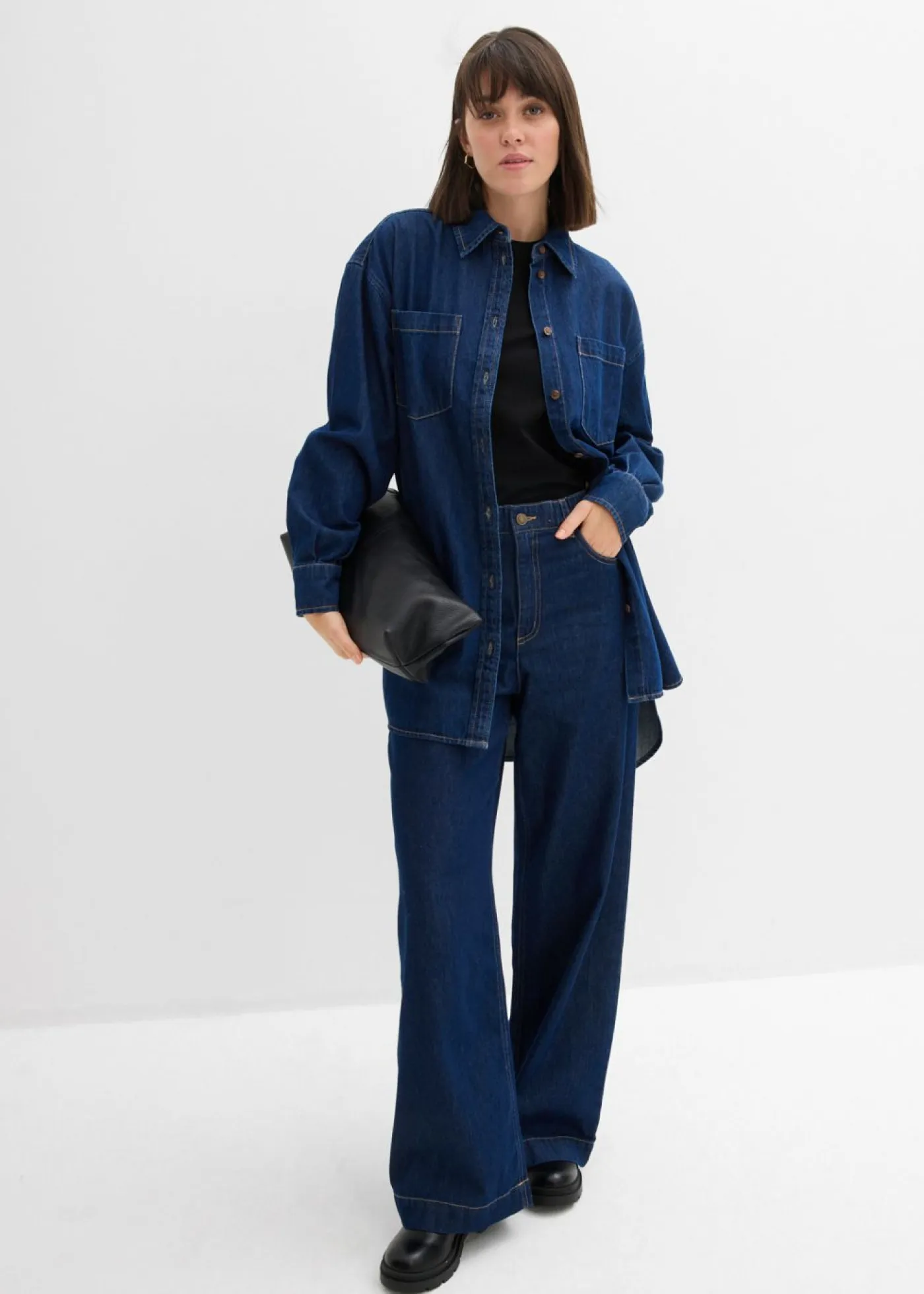 Mujer bonprix bonprix Vaqueros de pernera ancha, high waist