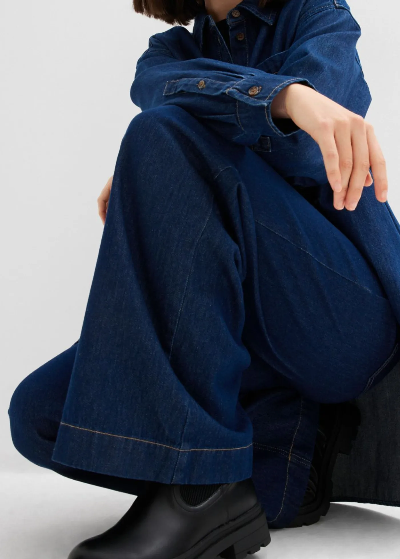 Mujer bonprix bonprix Vaqueros de pernera ancha, high waist