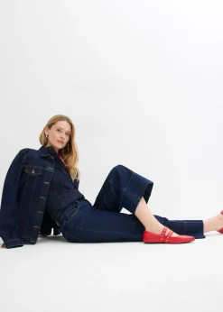 Mujer bonprix bonprix Vaqueros de pierna ancha, tiro medio y largo acortado