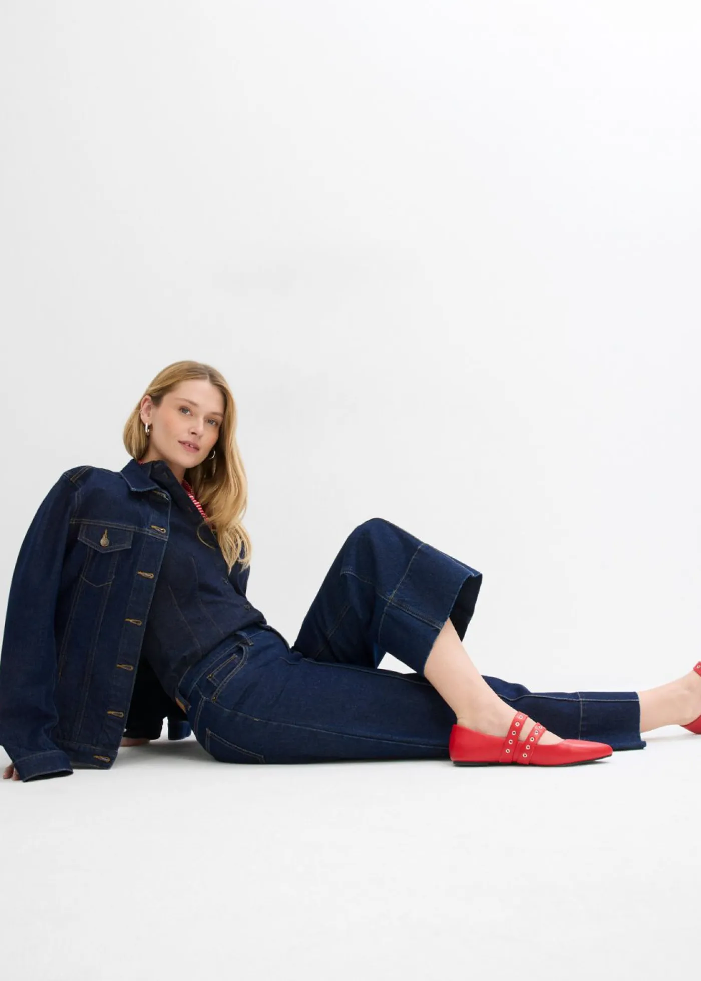 Mujer bonprix bonprix Vaqueros de pierna ancha, tiro medio y largo acortado