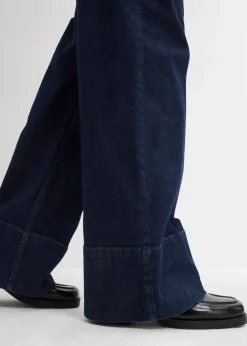 Mujer bonprix bonprix Vaqueros de talle medio de algodón orgánico con perneras anchas