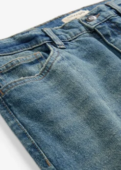 bonprix bonprix Vaqueros>Vaqueros elásticos con corte holgado, talle alto y diseño recto azul claro denim usado