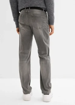 Hombre bonprix bonprix Vaqueros elásticos con corte regular, cinturón y diseño recto