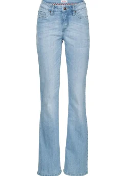 bonprix bonprix Vaqueros>Vaqueros elásticos con corte bootcut y talle medio azul claro denim usado
