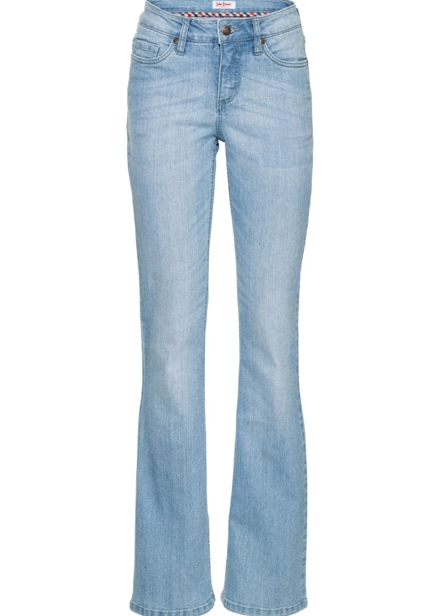 bonprix bonprix Vaqueros>Vaqueros elásticos con corte bootcut y talle medio azul claro denim usado