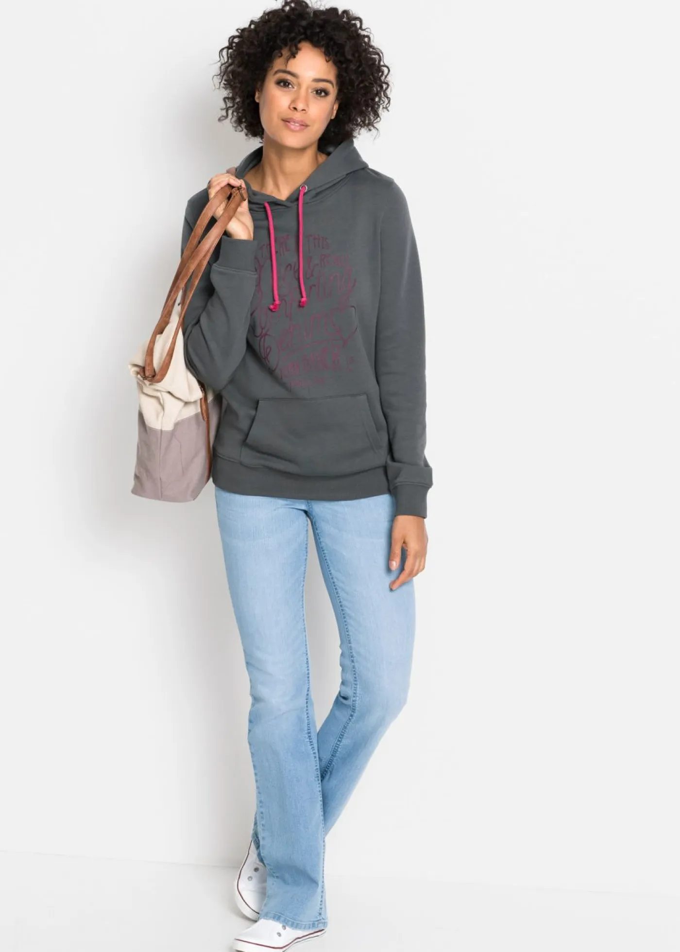 bonprix bonprix Vaqueros>Vaqueros elásticos con corte bootcut y talle medio azul claro denim usado