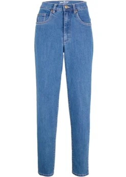 bonprix bonprix Vaqueros>Vaqueros elásticos de cintura alta y corte mom Azul piedra usado