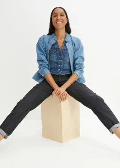 Mujer bonprix bonprix Vaqueros elásticos de cintura alta y corte mom