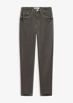 bonprix bonprix Vaqueros>Vaqueros elásticos de cintura alta y corte mom Denim gris oscuro desgastado