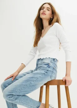 Mujer bonprix bonprix Vaqueros elásticos de cintura alta y corte mom