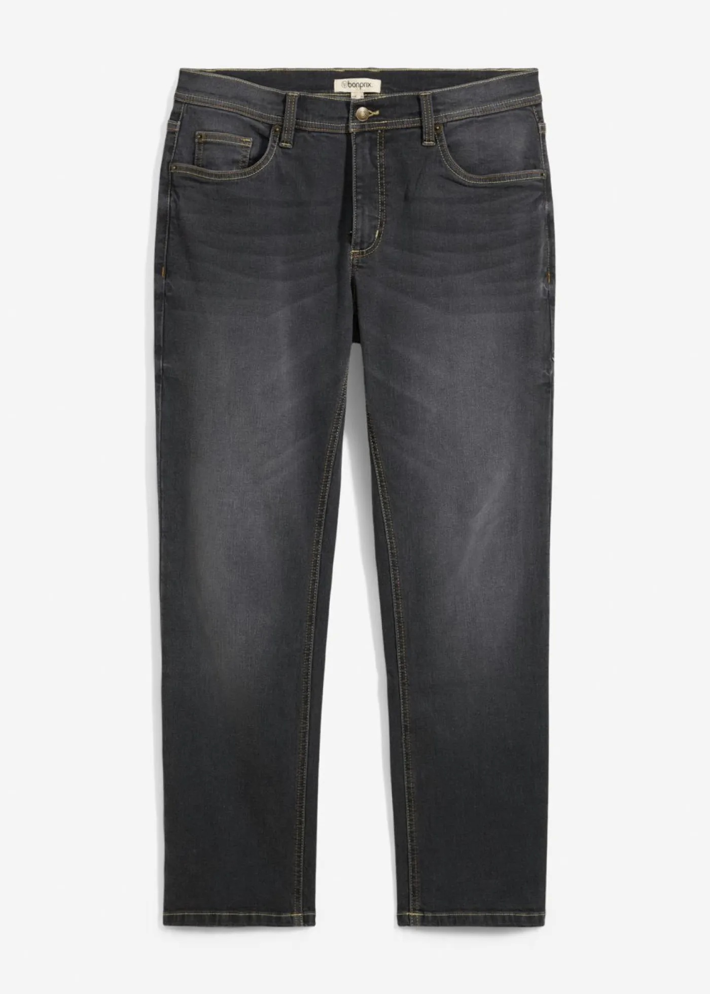 bonprix bonprix Vaqueros>Vaqueros elásticos de corte regular y recto Negro denim