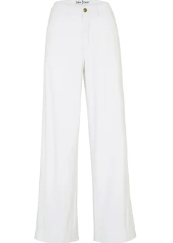 bonprix bonprix Vaqueros>Vaqueros elásticos de corte ancho Blanco sarga