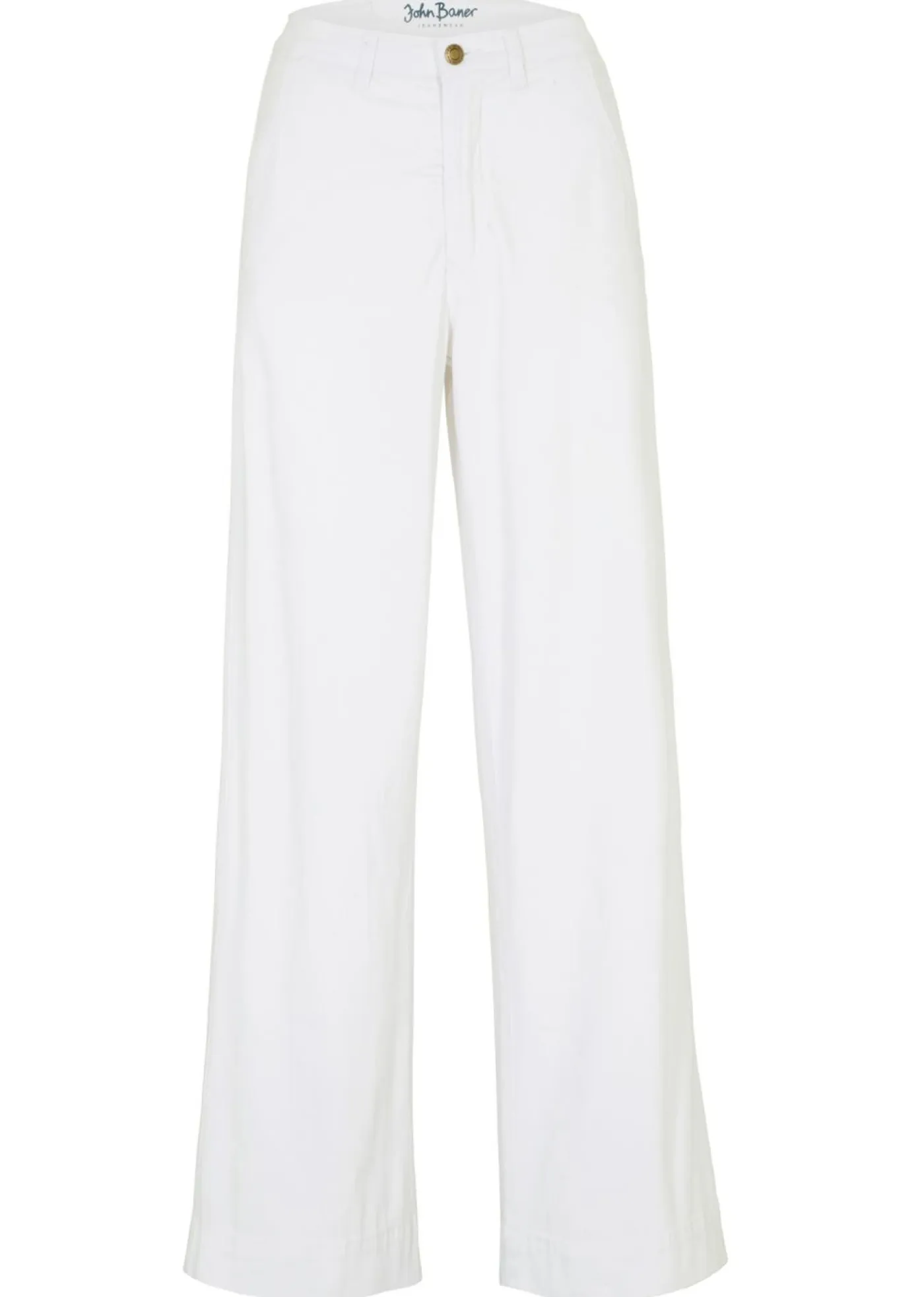 bonprix bonprix Vaqueros>Vaqueros elásticos de corte ancho Blanco sarga