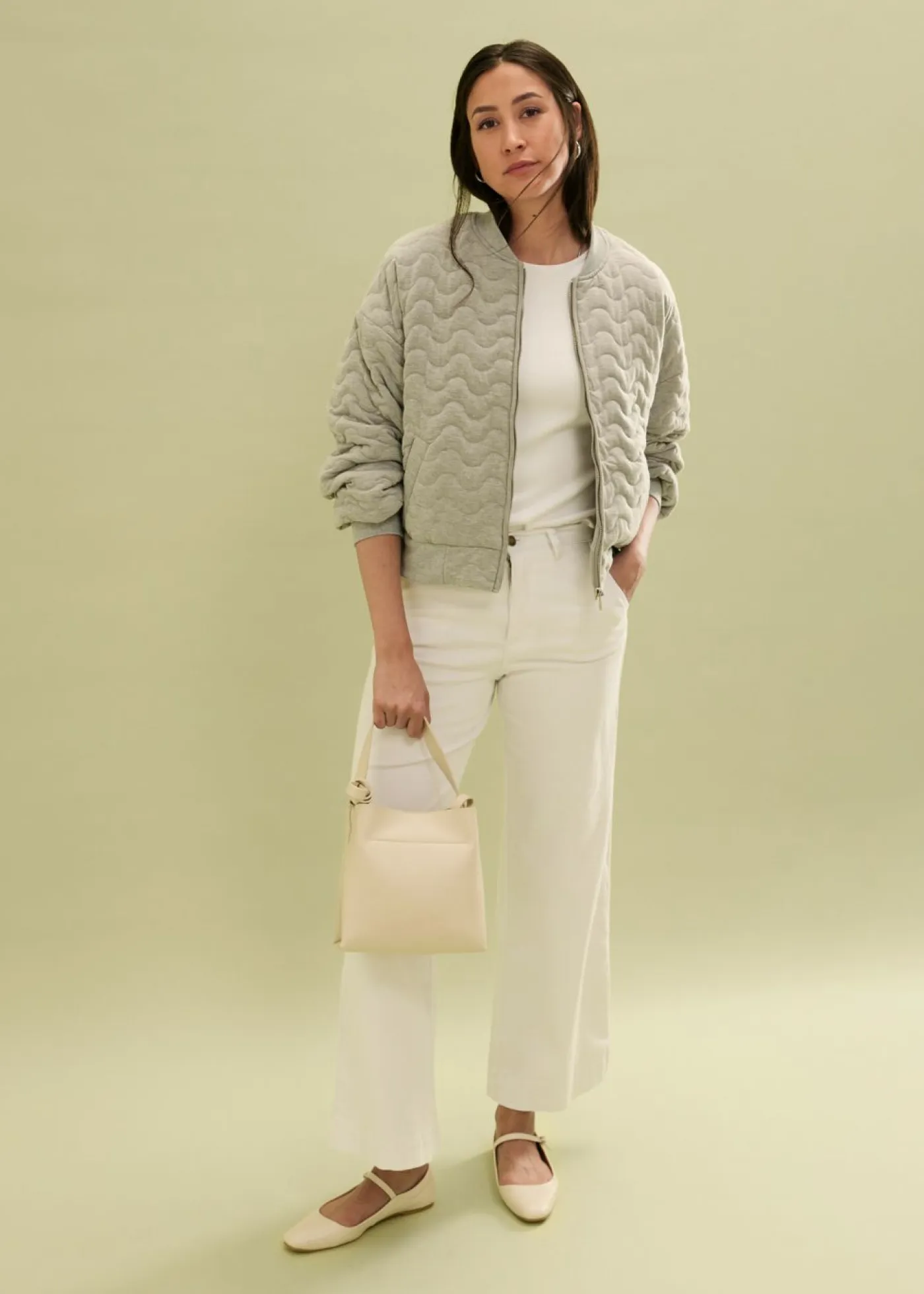 bonprix bonprix Vaqueros>Vaqueros elásticos de corte ancho Blanco sarga