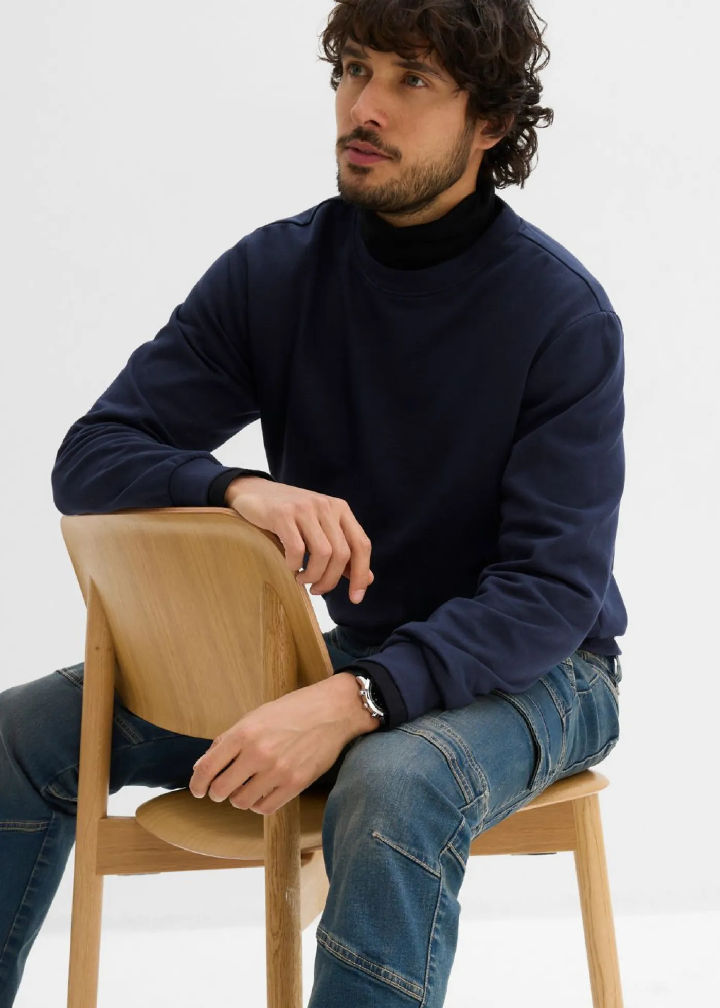 Hombre bonprix bonprix Vaqueros elásticos de corte cargo, regular y recto