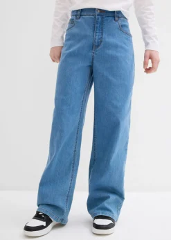 bonprix bonprix Ropa 9 A 16 Años·Jeans>Vaqueros elásticos de corte holgado y recto azul claro denim
