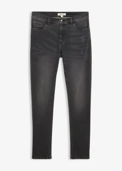 bonprix bonprix Vaqueros>Vaqueros elásticos de corte slim y recto Denim negro desgastado