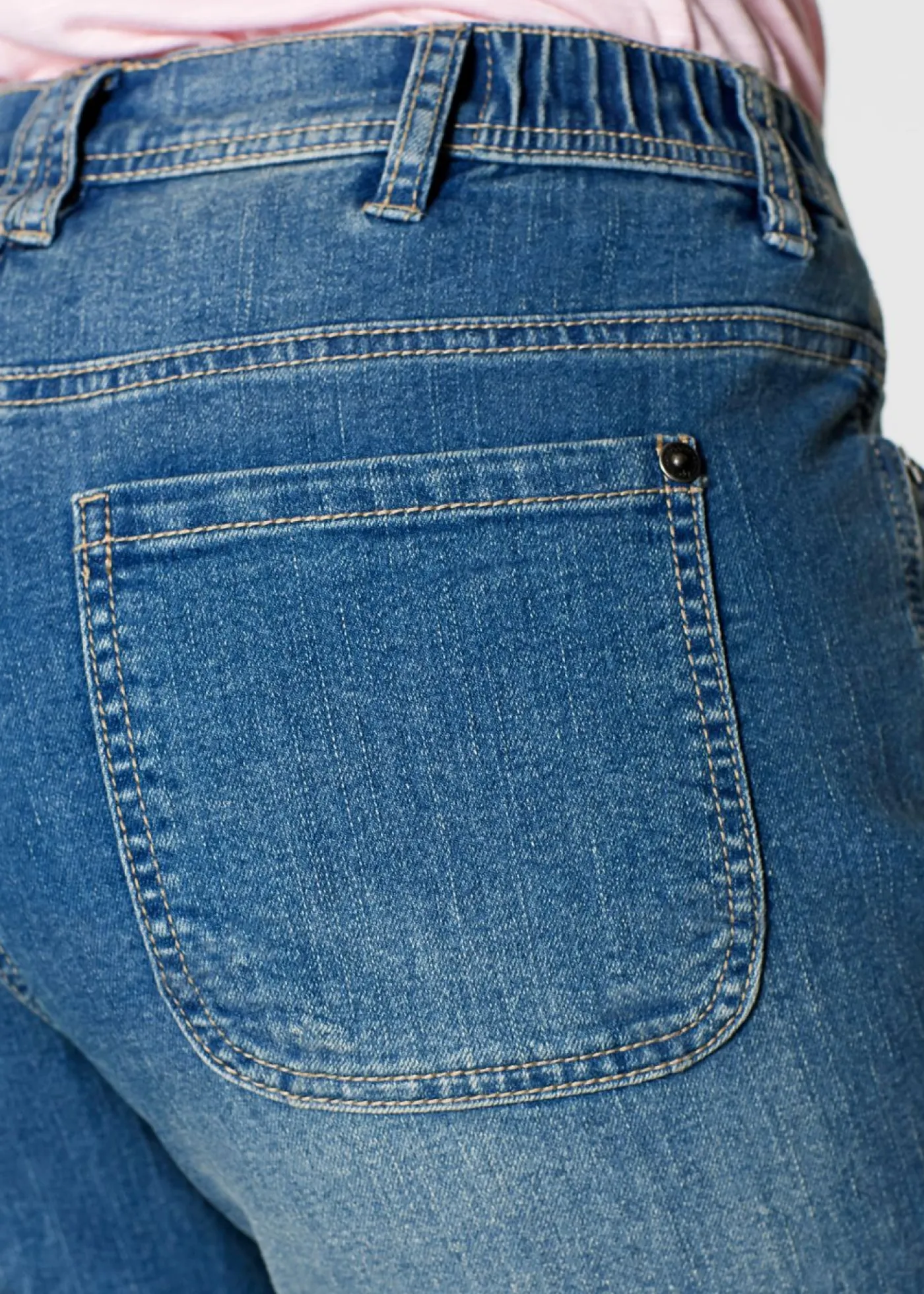 Mujer bonprix bonprix Vaqueros elásticos de talle medio y corte cargo