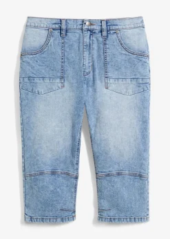 bonprix bonprix Vaqueros>Vaqueros elásticos, regular, de largo 3/4, straight Denim claro