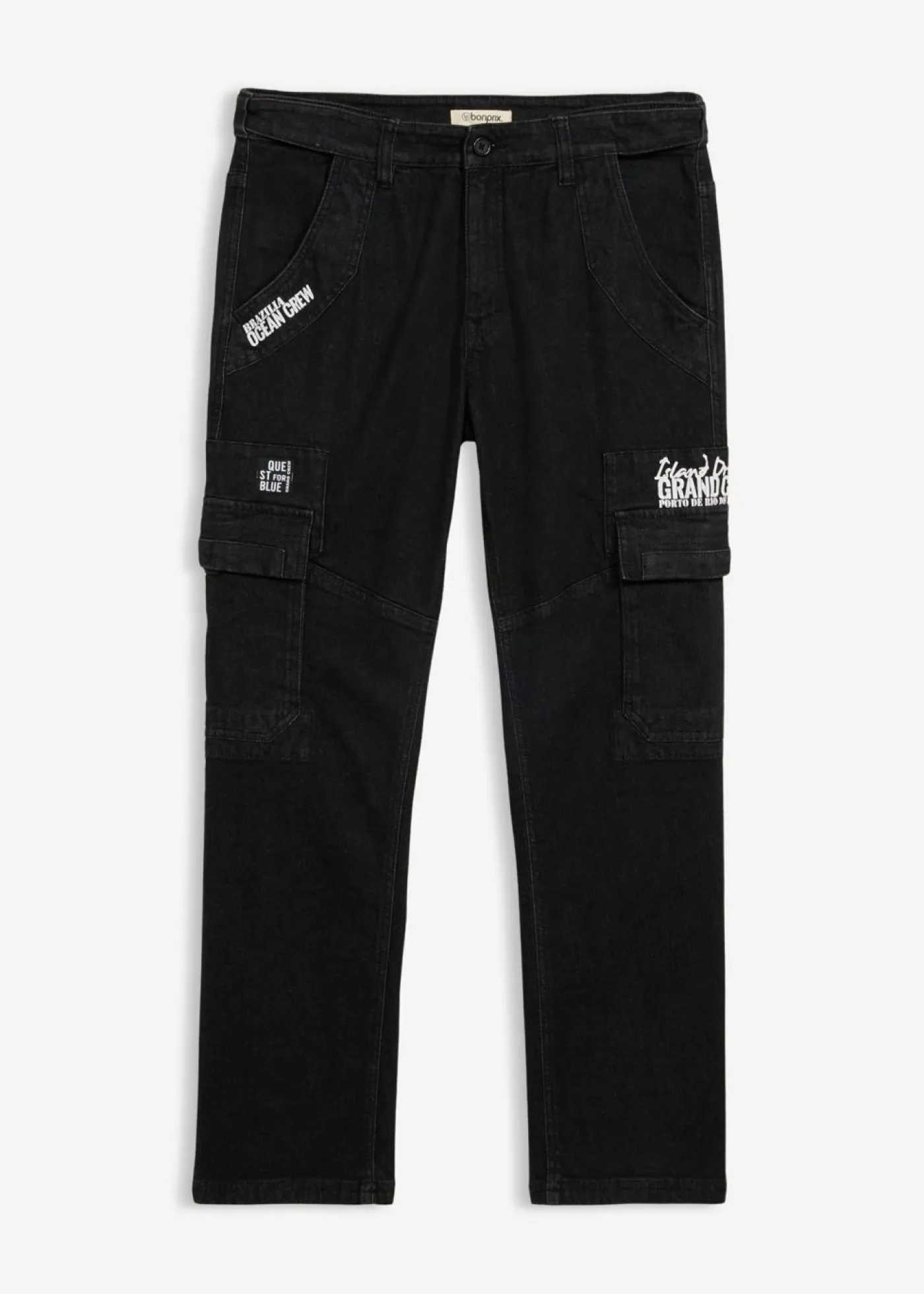 Hombre bonprix bonprix Vaqueros elásticos tipo cargo con corte recto, diseño informal y cinturilla cómoda