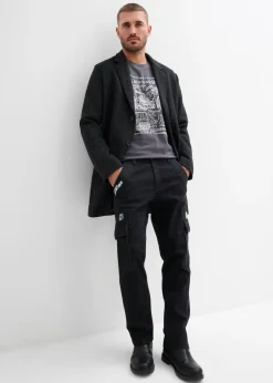 Hombre bonprix bonprix Vaqueros elásticos tipo cargo con corte recto, diseño informal y cinturilla cómoda