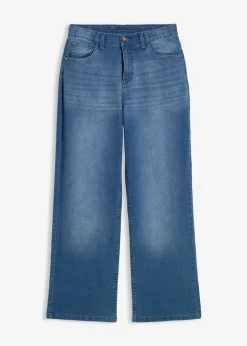 bonprix bonprix Ropa 9 A 16 Años·Jeans>Vaqueros holgados con cintura ajustable y corte recto Denim