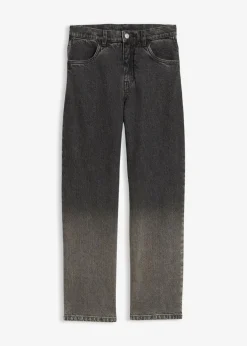 bonprix bonprix Ropa 9 A 16 Años·Jeans>Vaqueros holgados con degradado cromático y corte recto Denim gris oscuro