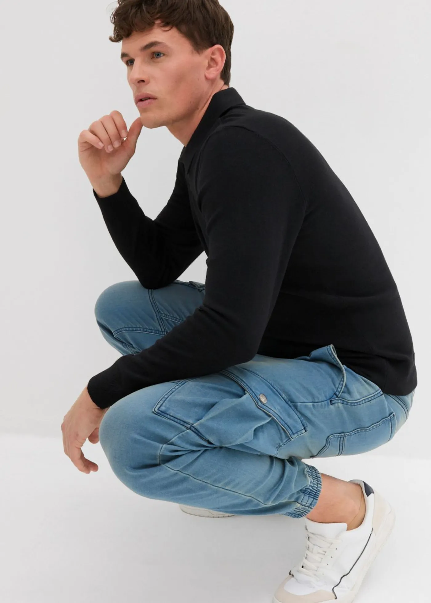 Hombre bonprix bonprix Vaqueros informales con corte regular, forma recta y cinturilla elástica