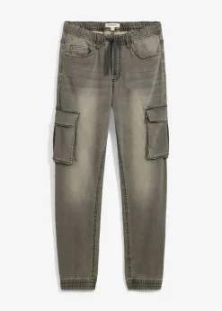 Hombre bonprix bonprix Vaqueros informales tipo cargo con corte slim, cinturilla elástica y diseño recto