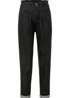 bonprix bonprix Vaqueros>Vaqueros mom, talle alto, elásticos Negro denim