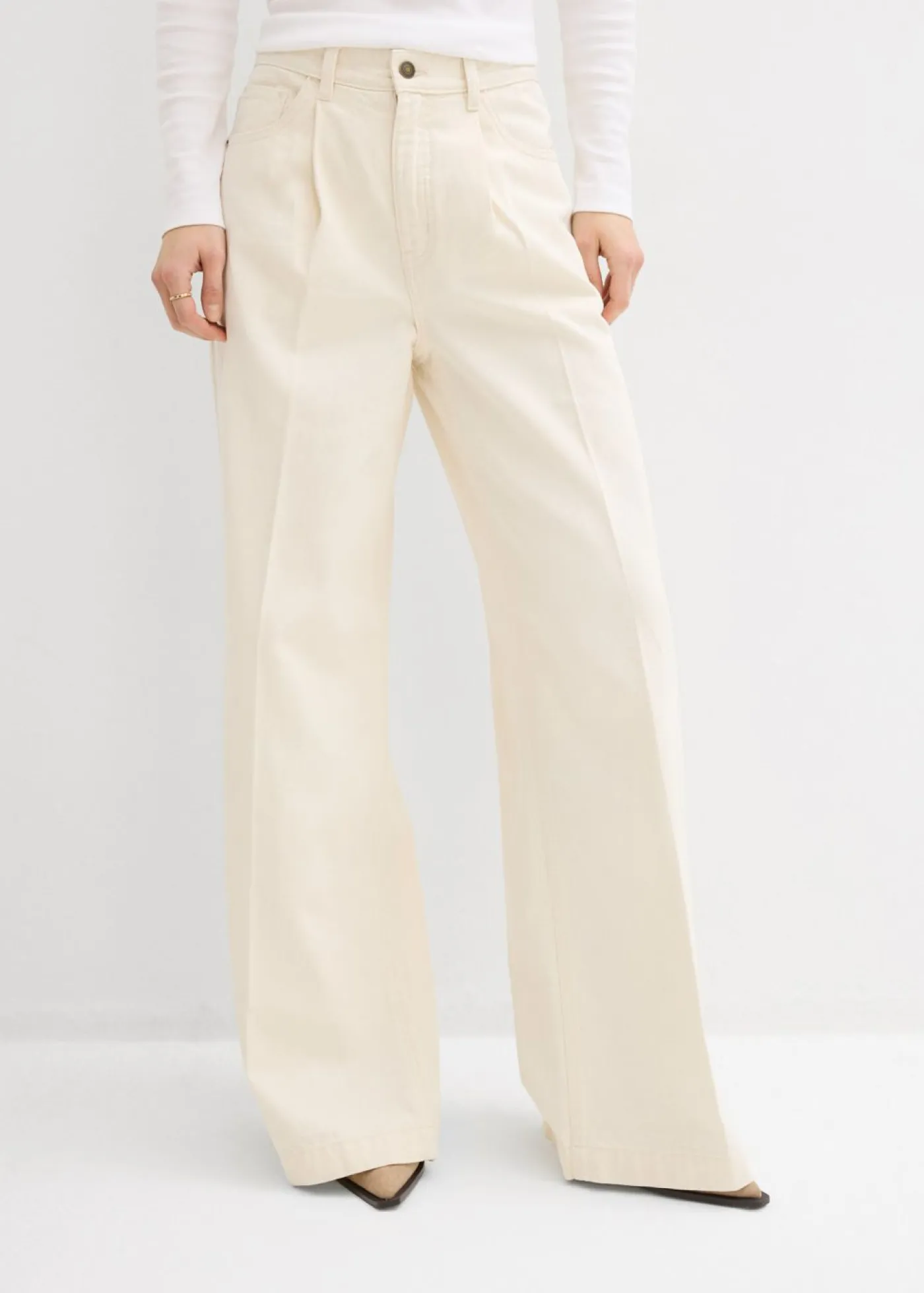 bonprix bonprix Novedades>Vaqueros palazzo, super wide, de algodón Crudo